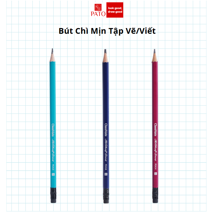 Bút Chì Classmate 2B/4B/6B - 1 Chiêc - Chì Mịn Phù Hợp Tập Viết, Tập Vẽ Lên Màu Đậm Nét Chuẩn