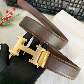 Thắt lưng dây nịt nam công sở khoá chữ h gạt tự động chất liệu da bò và da pu bản 3,5cm thatlungvidanamnu