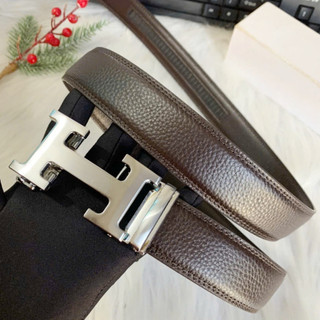 Thắt lưng dây nịt nam công sở khoá chữ h gạt tự động chất liệu da bò và da pu bản 3,5cm thatlungvidanamnu
