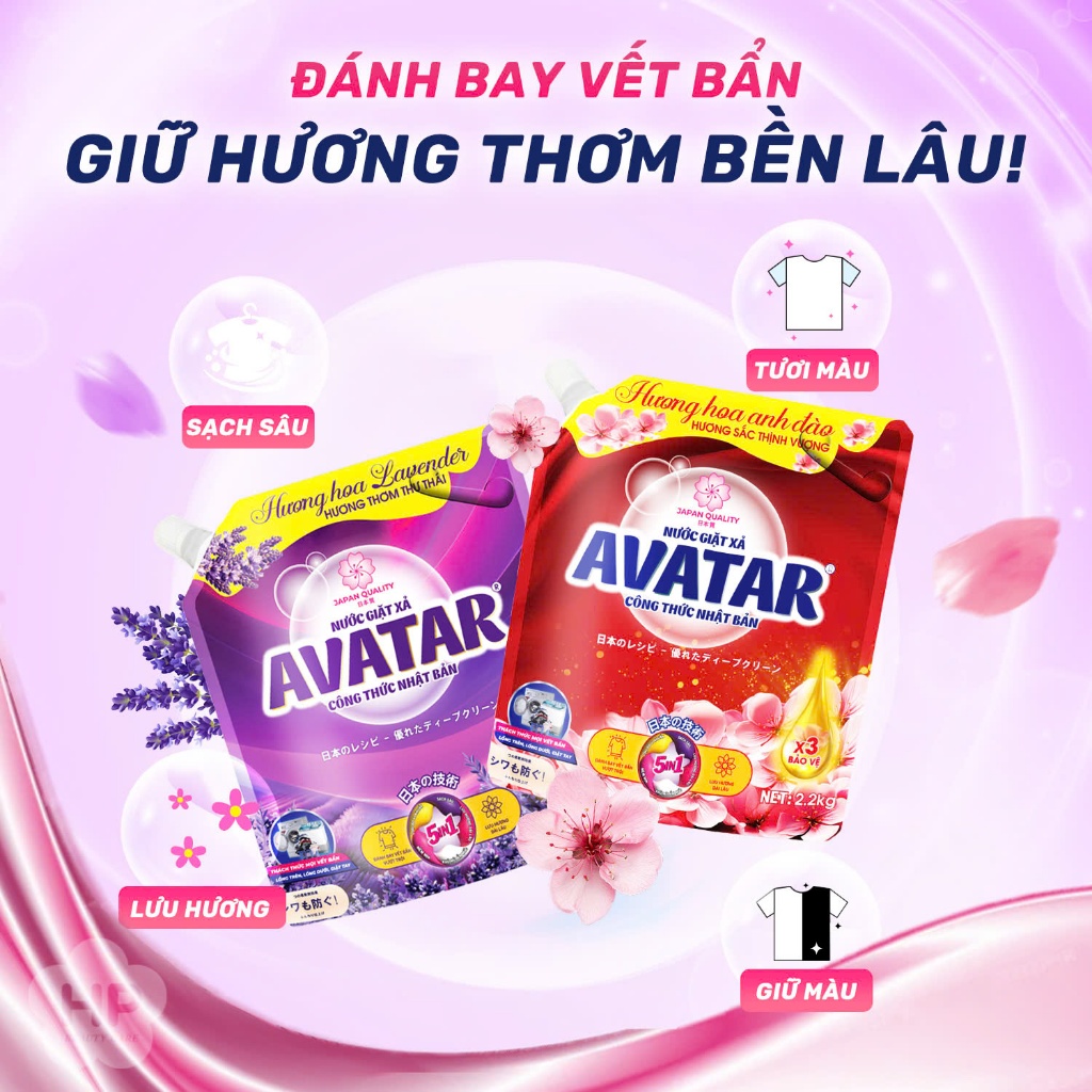 Combo 2 Túi Nước Giặt Xả Avatar Hương Sakura 4kg