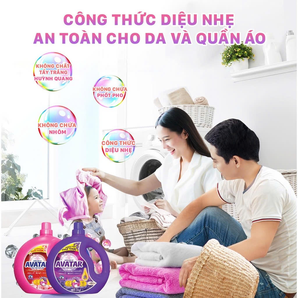 Combo 2 Túi Nước Giặt Xả Avatar Hương Sakura 4kg