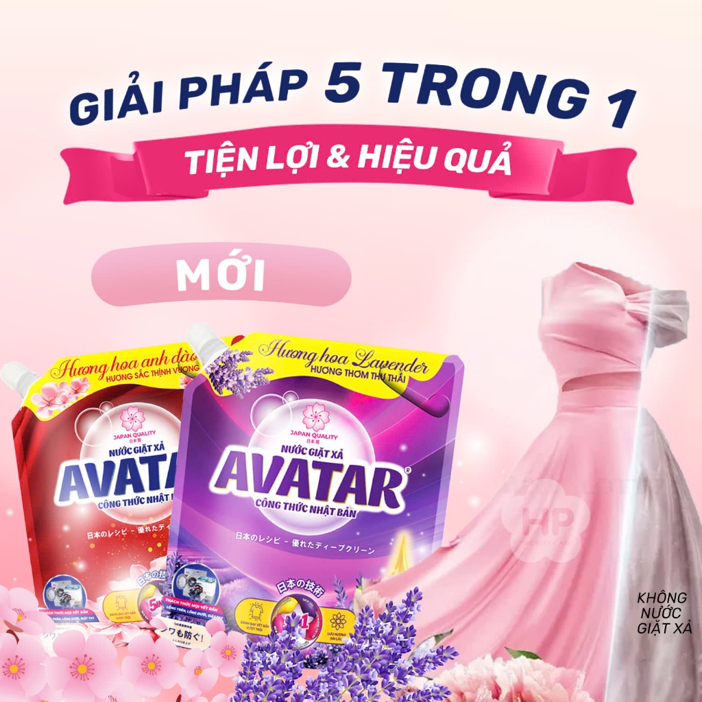 Combo 2 Túi Nước Giặt Xả Avatar Hương Oải Hương 4kg
