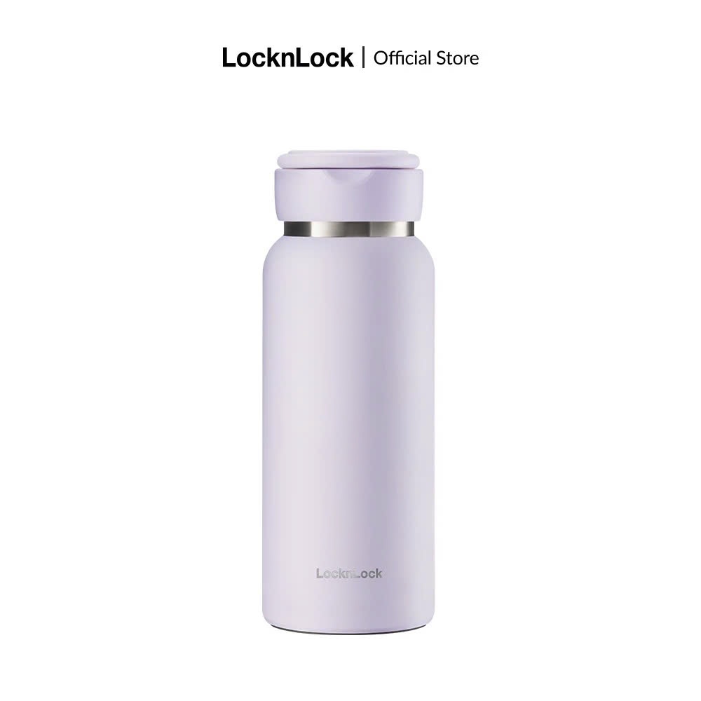 Bình giữ nhiệt LocknLock Sling Ring Tumbler LHC4321 Màu Tím, 650ml, có quai xách - K-MALL