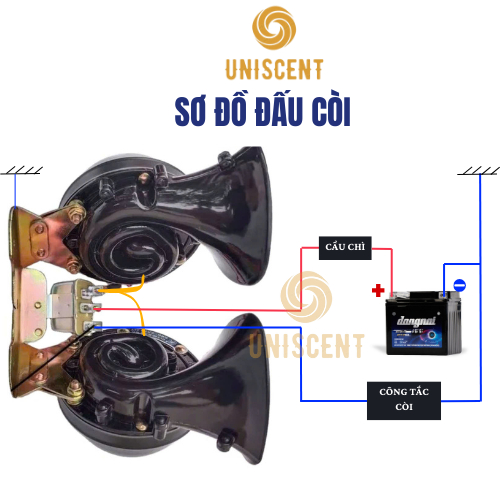 Kèn Ốc/ Còi Sên Ô Tô NORDWERK- Made In Germany 12/24V 110dB - Còi Dành Cho Xe Ô Tô, Xe Tải, Xe Buýt