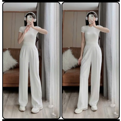 Quần Tây Ống Suông Big Size, Quần Ống Rộng Nữ Khoá Hông Ôm Body, Siêu Tôn Dáng, Phong Cách Năng Động