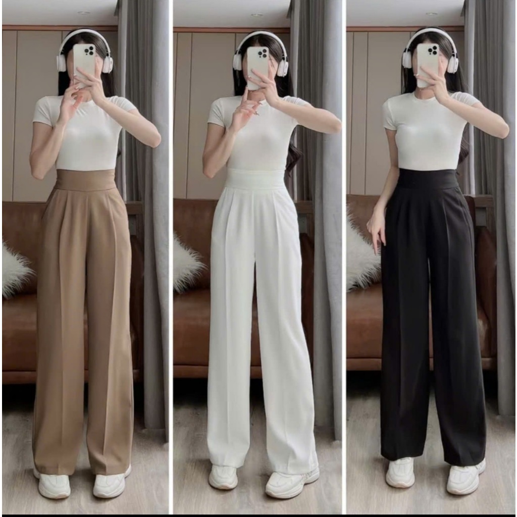Quần Tây Ống Suông Big Size, Quần Ống Rộng Nữ Khoá Hông Ôm Body, Siêu Tôn Dáng, Phong Cách Năng Động
