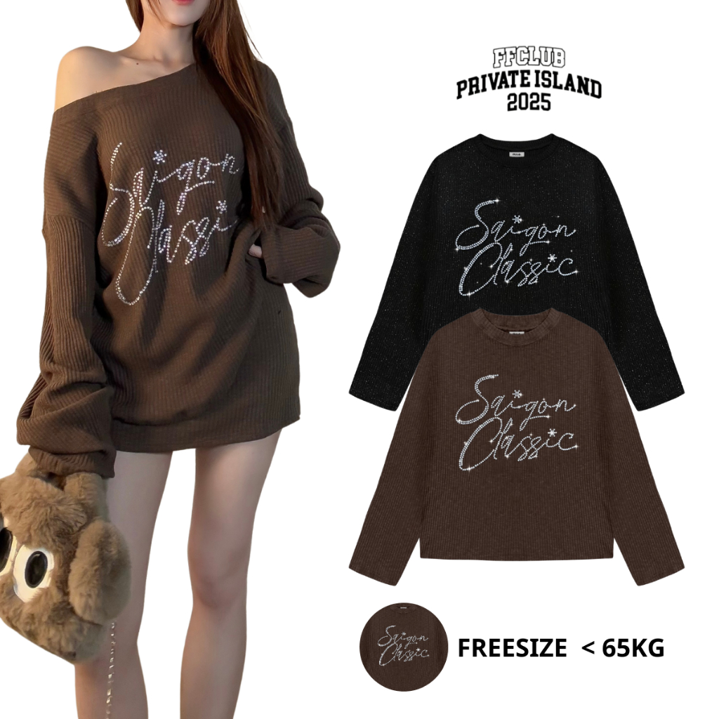 [CÓ TÁCH SET] SET SWEATER KÈM CHÂN VÁY ĐÍNH ĐÁ SAIGON CLASSIC FF MIX