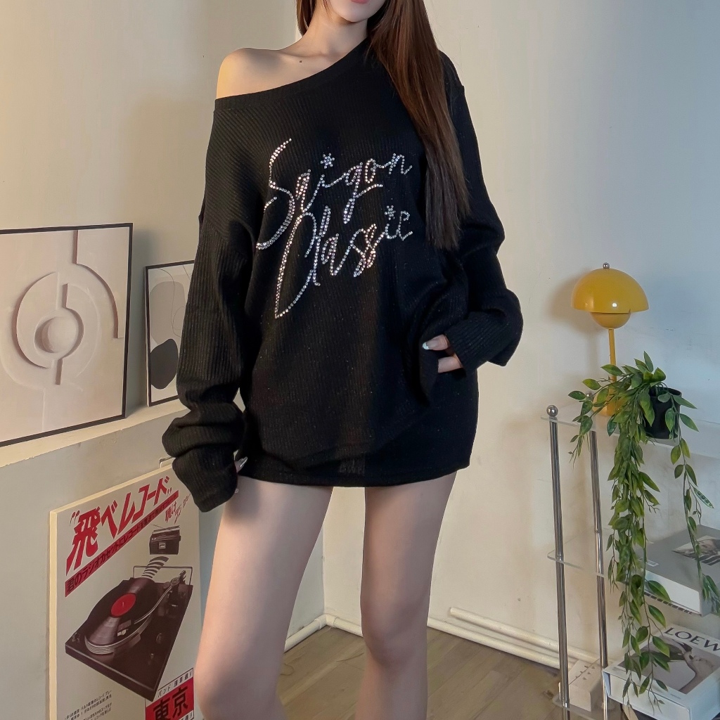 [CÓ TÁCH SET] SET SWEATER KÈM CHÂN VÁY ĐÍNH ĐÁ SAIGON CLASSIC FF MIX
