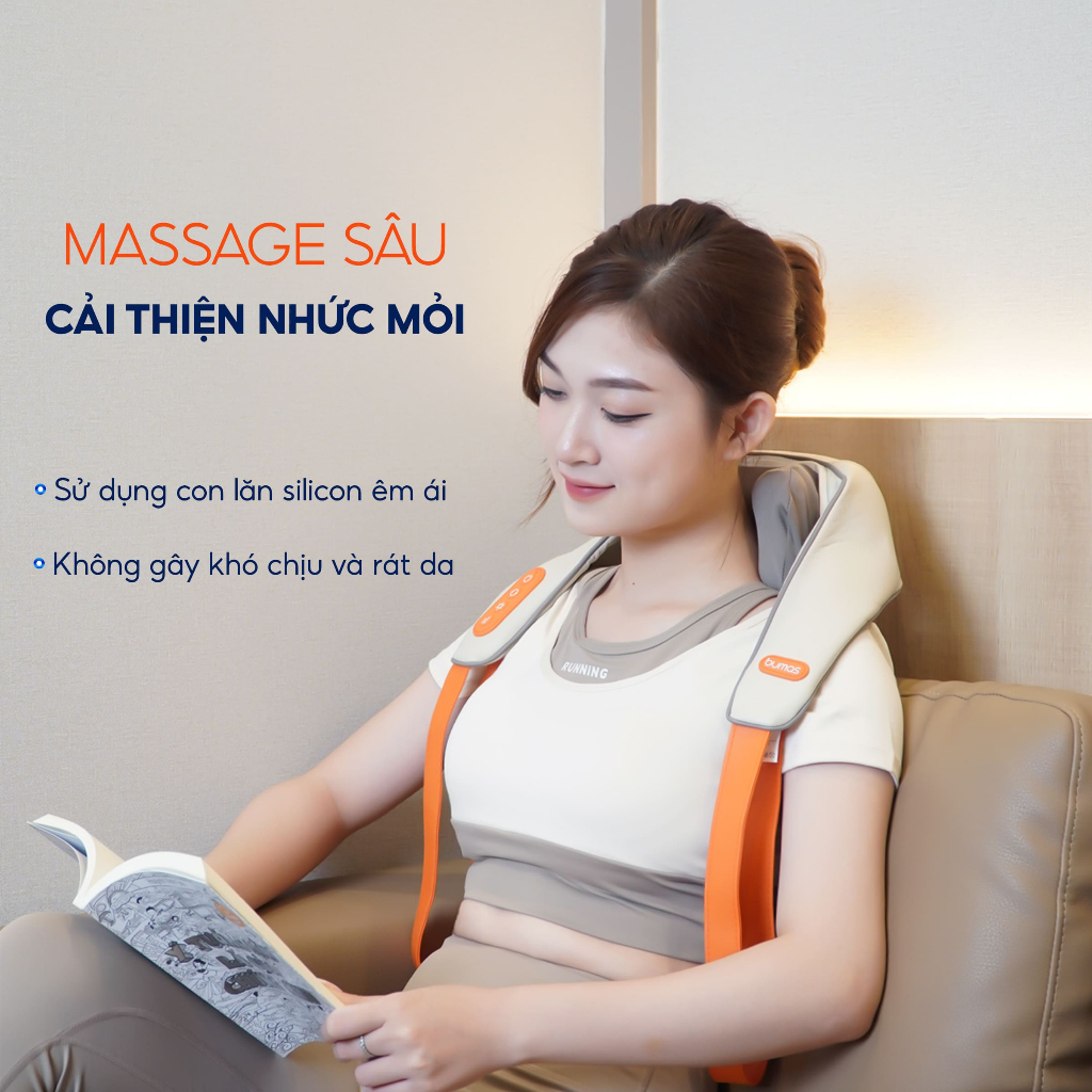 Ảnh Combo Máy Massage Cổ Vai Gáy BUMAS M3 Pro Và Máy Mát Xa Chân BUMAS M5 Chườm Ấm Kết Hợp Massage 1