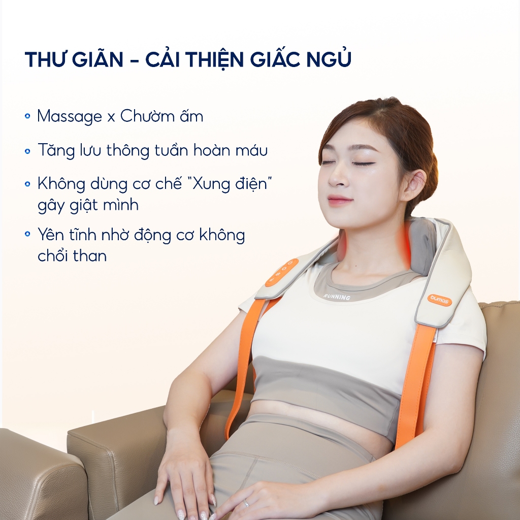 Ảnh Combo Máy Massage Cổ Vai Gáy BUMAS M3 Pro Và Máy Mát Xa Chân BUMAS M5 Chườm Ấm Kết Hợp Massage 2