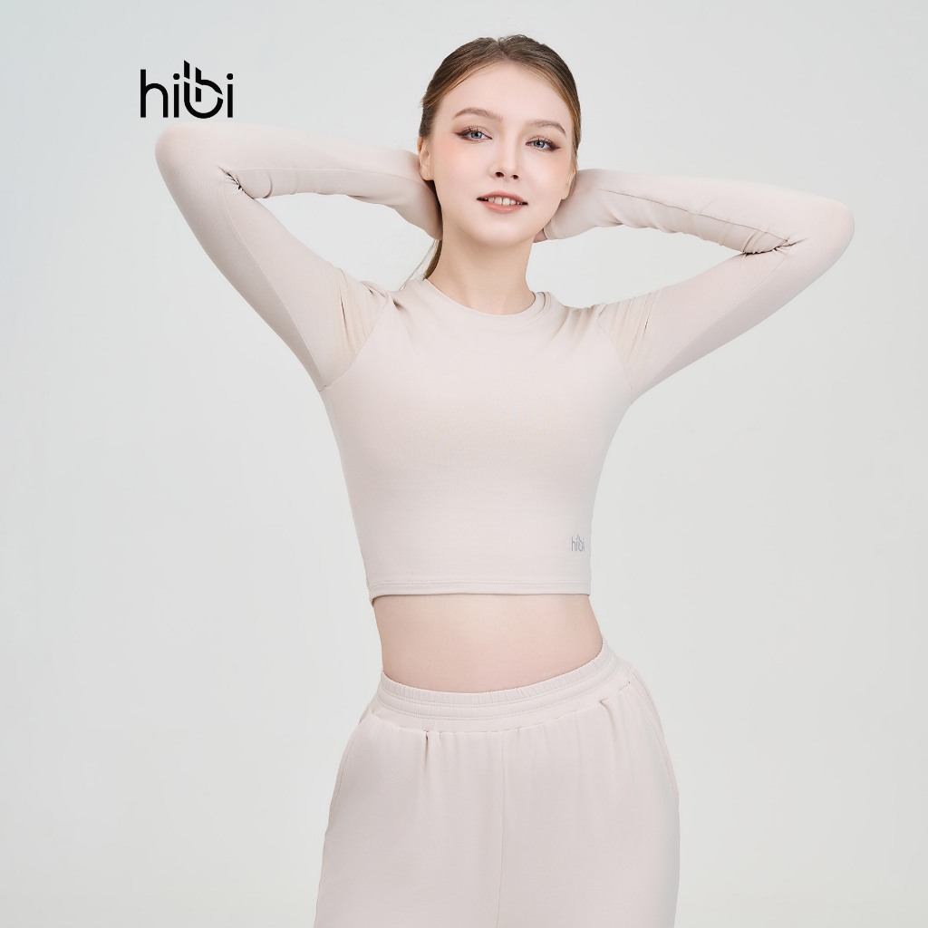 Ảnh Áo Tập Yoga Gym Hibi Sports CR832 Kiểu Tay Dài Cổ Tròn, Kèm Mút Ngực 3
