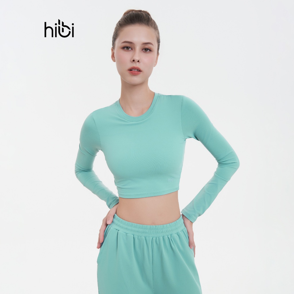 Ảnh Áo Tập Yoga Gym Hibi Sports CR832 Kiểu Tay Dài Cổ Tròn, Kèm Mút Ngực 4