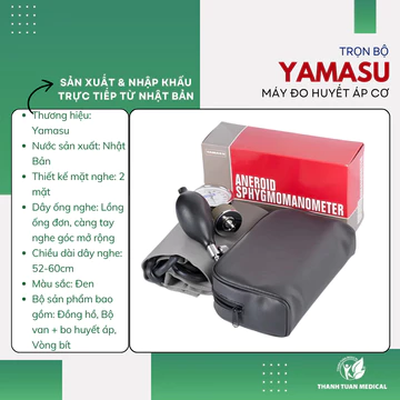 Bộ máy đo huyết áp cơ Yamasu Nhật Bản (bao gồm ống nghe và đồng hồ)