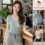 Áo thun Lụa Ren Vai Cổ Chữ U Tay Ngắn Nữ Mùa Hè ,Đáy Áo Sơ Mi Co Giãn ( datthustore - MS67 )