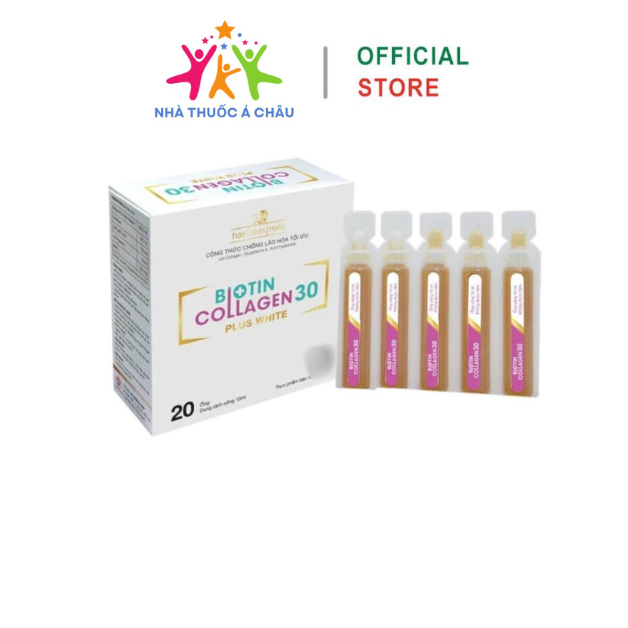 collagen glutathione dạng nước Biotin Collagen, Glutathione dạng nước giúp đẹp da, khỏe tóc móng - 20 ống  [Biotin Collagen 30 Plus White]