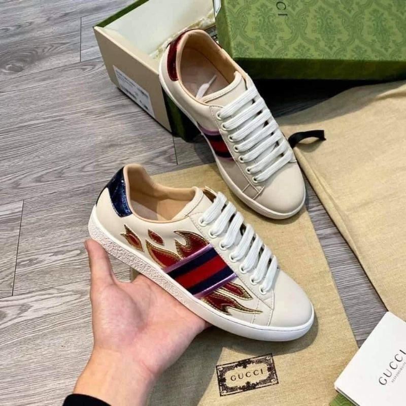 ⚡️[Hight Quality] Giày Sneakers Ace Flames Fandy Họa Tiết Lửa Thêu Sang Trọng - Hàng Loại 1 Full Box Phụ Kiện
