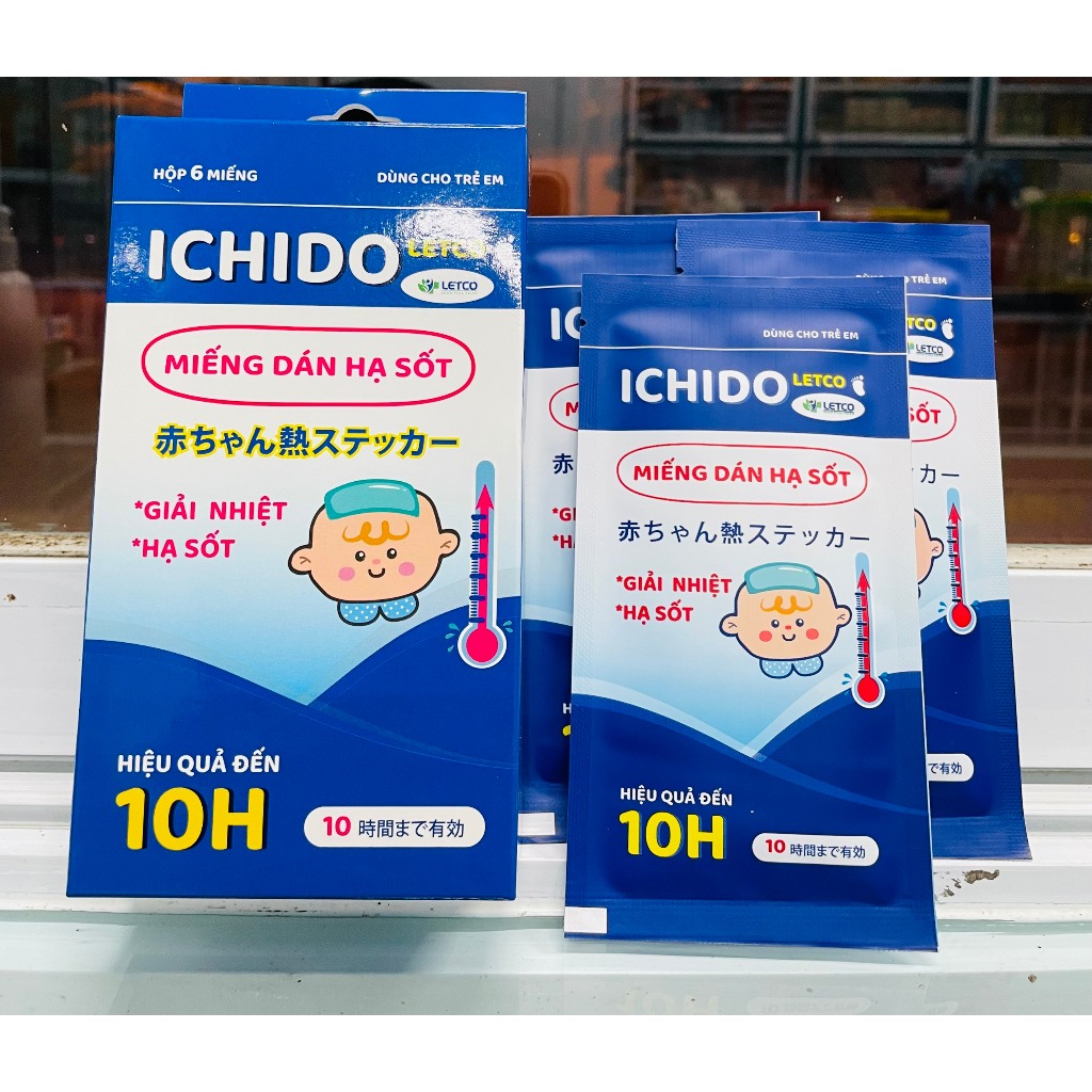 [HÀNG CÔNG TY - QUÀ] Miếng dán hạ sốt Ichido an toàn cho trẻ sơ sinh - Hộp 3gói x 2miếng