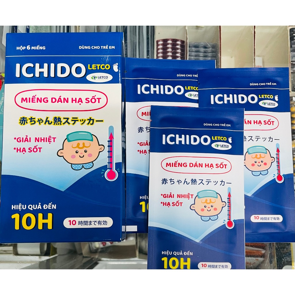 [HÀNG CÔNG TY - QUÀ] Miếng dán hạ sốt Ichido an toàn cho trẻ sơ sinh - Hộp 3gói x 2miếng