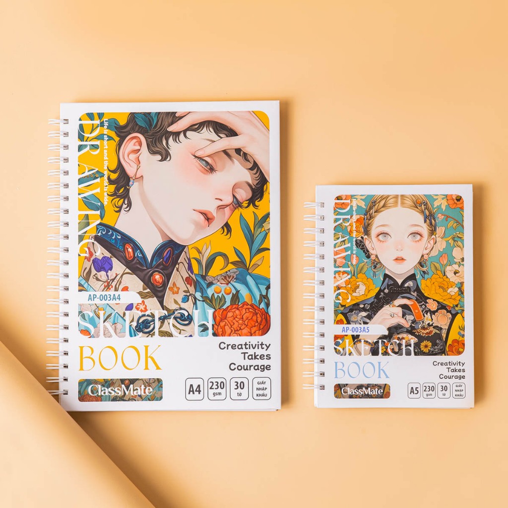 Sổ Vẽ Sketchbook 230GSM Van Gogh Giấy Có Vân, Không Kỵ Tẩy, Ăn Chì, Lên Màu Tốt, Sổ Vẽ Phác Thảo A4 A5 Bìa Cứng 30 Tờ