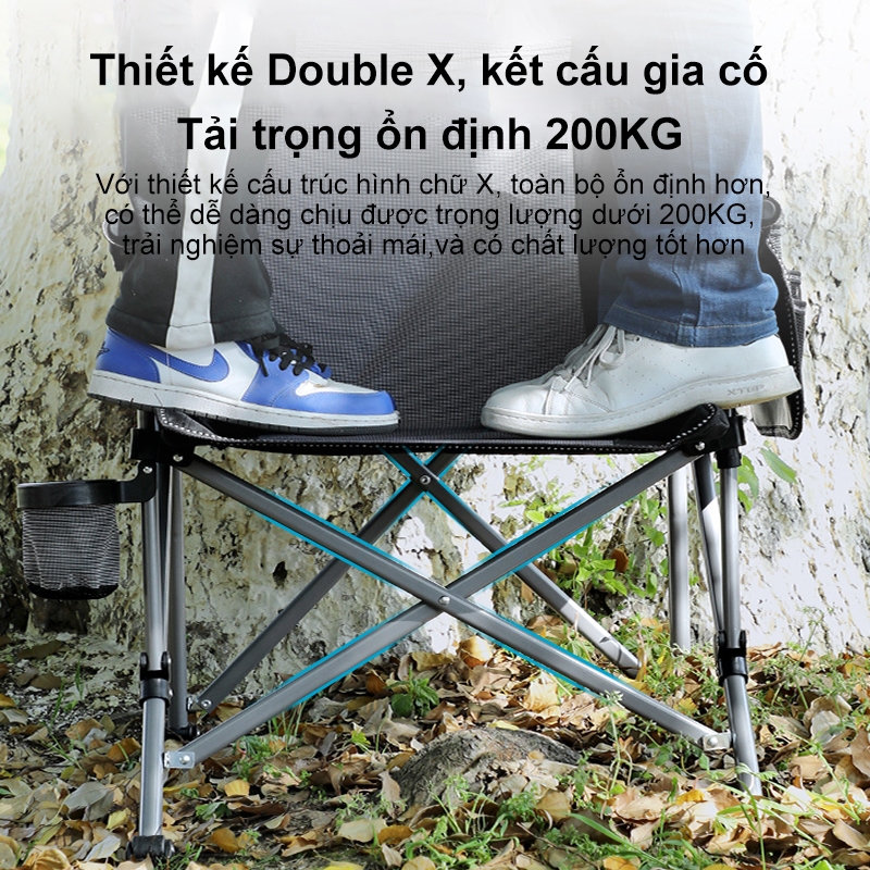 ghế gấp gọn Ghế cắm trại cho người béo có túi đựng đồ Khung nhôm có thể hỗ trợ trọng lượng 300kg | BigBuy360 - bigbuy360.vn