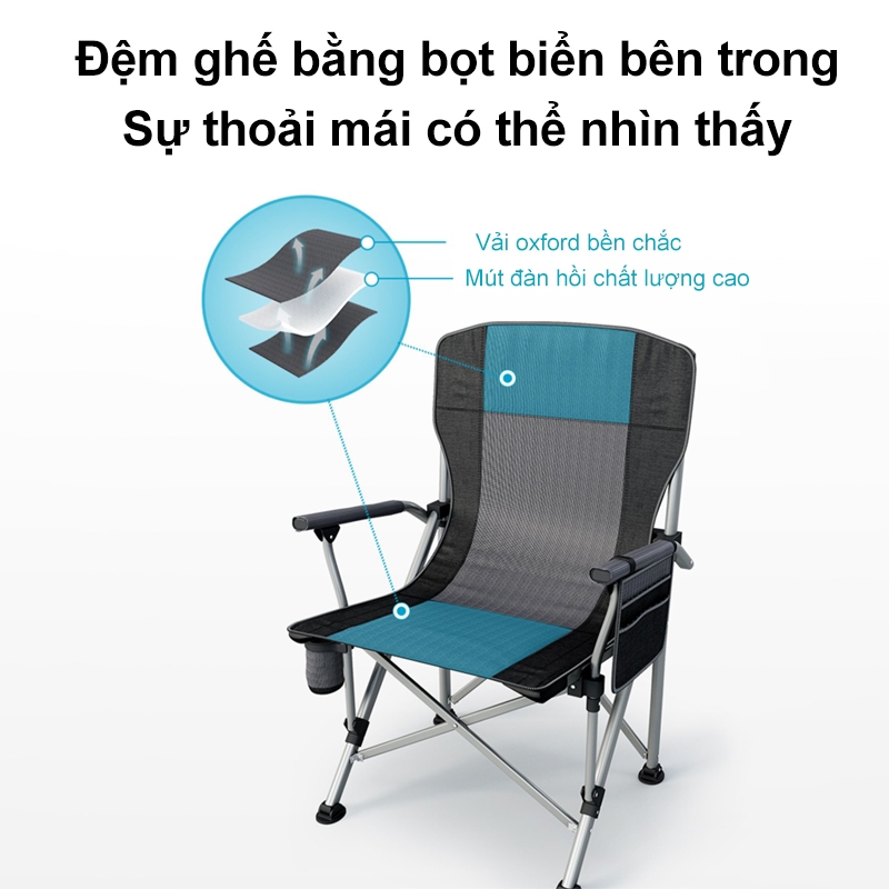 ghế gấp gọn Ghế cắm trại cho người béo có túi đựng đồ Khung nhôm có thể hỗ trợ trọng lượng 300kg | BigBuy360 - bigbuy360.vn