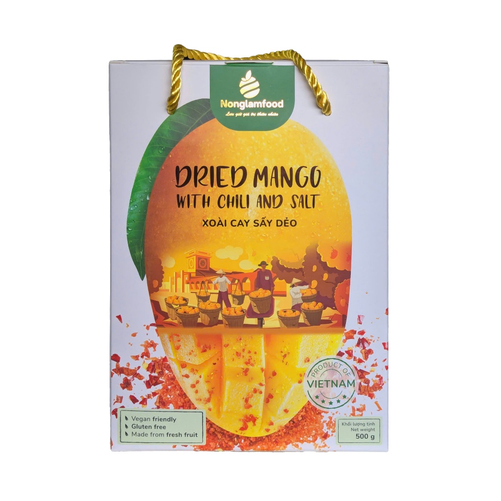 [HÀNG XUẤT KHẨU LOẠI 1] Xoài sấy dẻo, Xoài muối ớt thượng hạng Nông Lâm Food hộp 500g