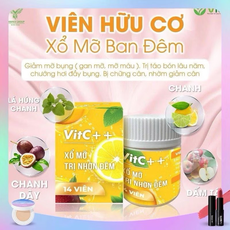 VitC VIÊN UỐNG HỖ TRỢ GIẢM MỠ BỤNG MỠ CỨNG LÂU NĂM 1 HỘP 14 VIÊN CHÍNH ...