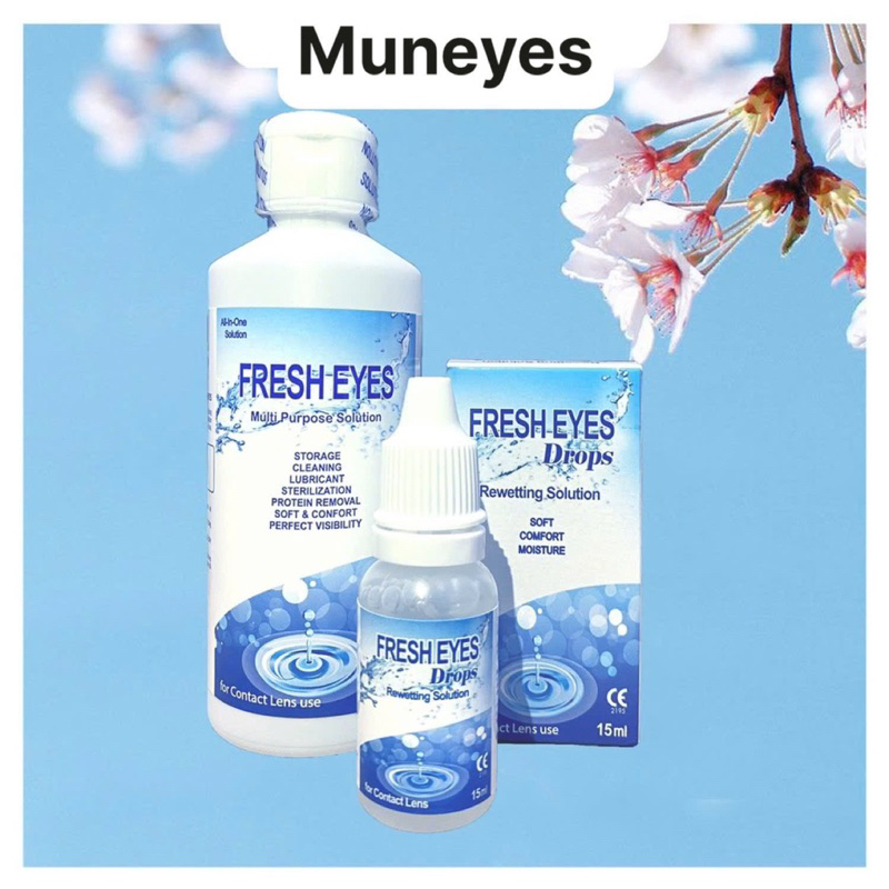 Nước Ngâm Lens kính áp tròng Fresh Xanh 150ml Muneyes