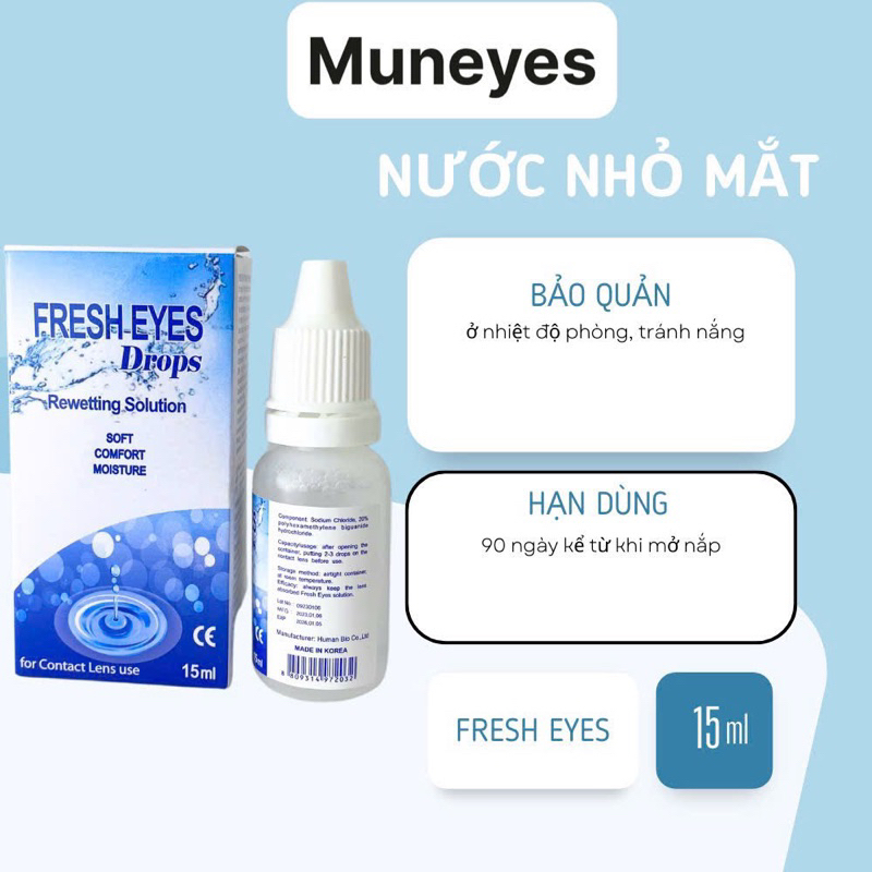 Nước nhỏ mắt Fresh eye Xanh 15ml Muneyes