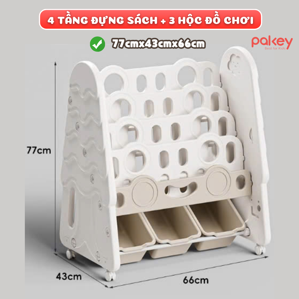 [NEW] Giá Sách Kèm Hộc Đựng Đồ Chơi Tiện Lợi Cho Bé, Kệ Đựng Đồ Chơi Hình Cây Thông Dày Dặn Chắc Chắn Cao Cấp - GS04