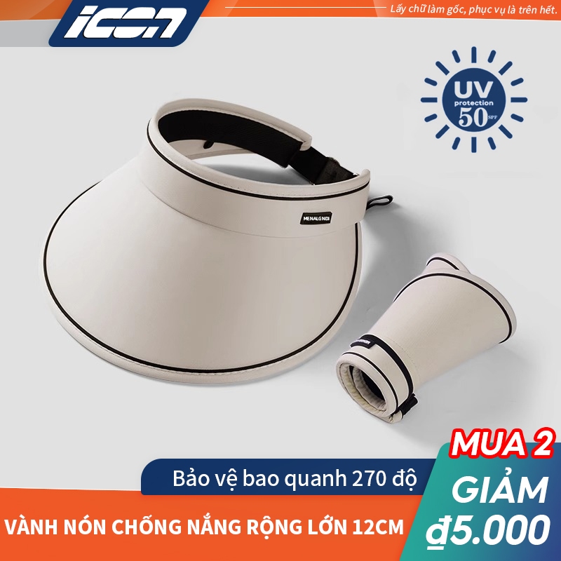 ICON Mũ vành rộng nửa đầu, mũ chống nắng chống tia cực tím, dùng được cho cả nam và nữ, thời trang và đẹp mắt