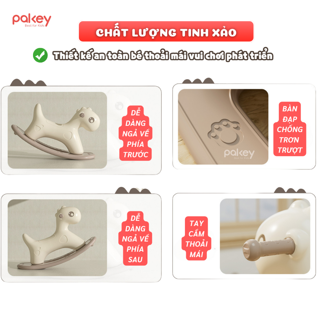 [HỎA TỐC] Ngựa Bập Bênh, Xe Chòi Chân  Cho Bé Sẵn 2 Màu Cho Cả Bé Trai Và Bé Gái, Hàng Chính Hãng Pakey - RH01
