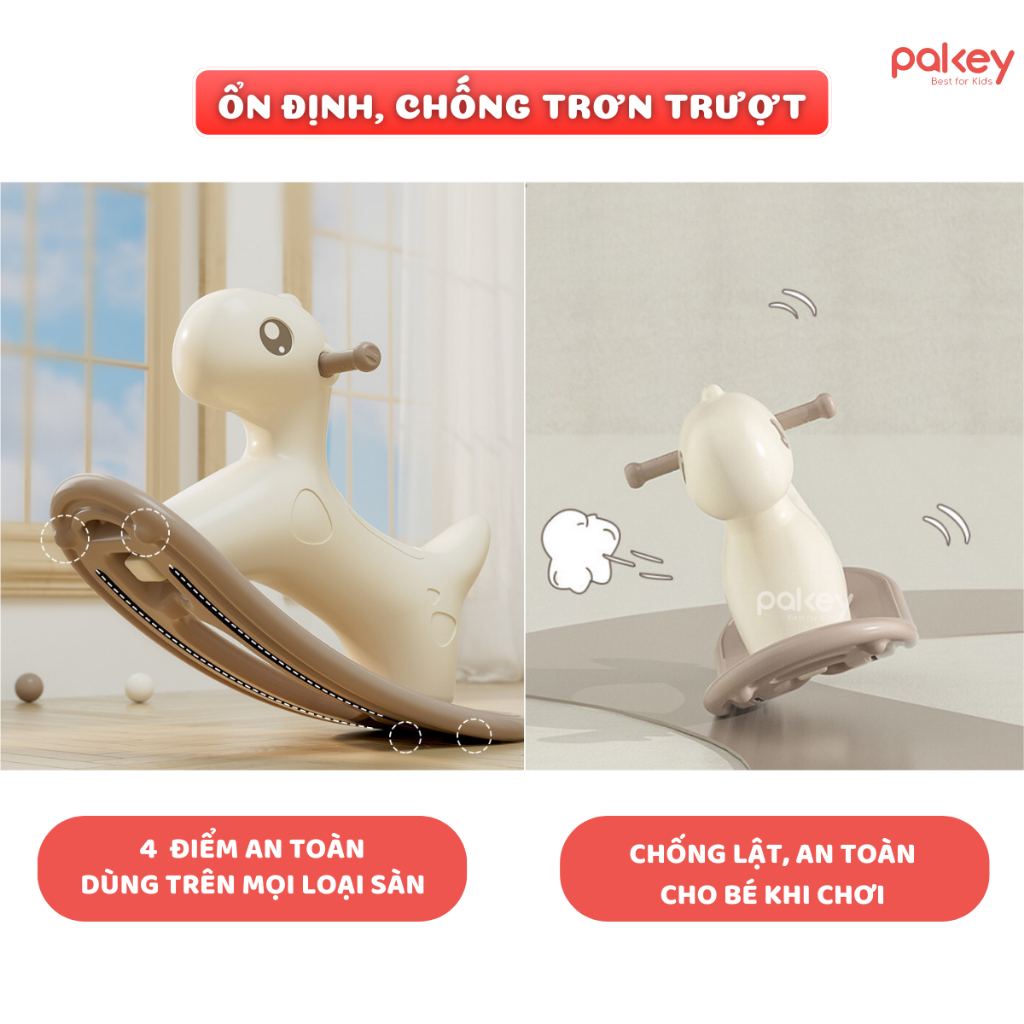 [HỎA TỐC] Ngựa Bập Bênh, Xe Chòi Chân  Cho Bé Sẵn 2 Màu Cho Cả Bé Trai Và Bé Gái, Hàng Chính Hãng Pakey - RH01