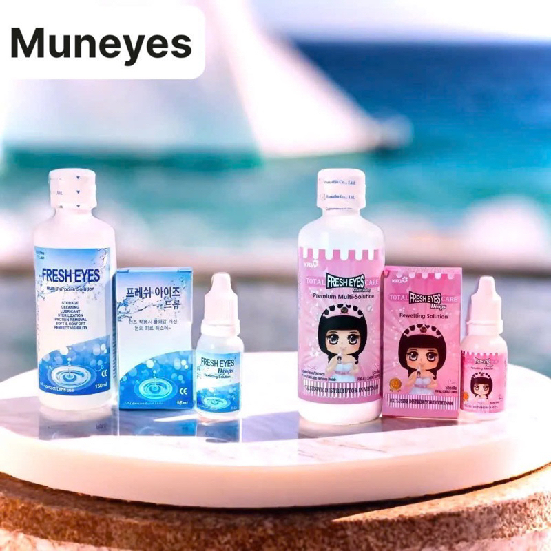 Nước ngâm lens Fresh Hồng 150ml Muneyes
