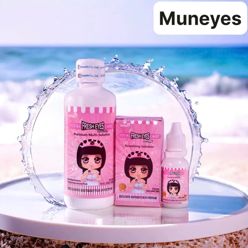 Nước ngâm lens Fresh Hồng 150ml Muneyes