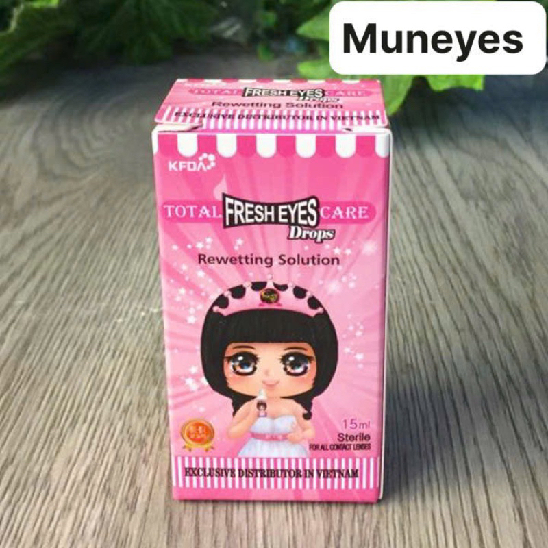 Nhỏ mắt Lens kính áp tròng Fresh eye Hồng 15ml Muneyes