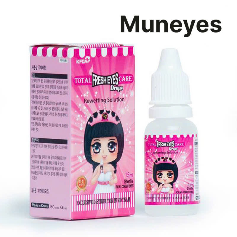 Nhỏ mắt Lens kính áp tròng Fresh eye Hồng 15ml Muneyes