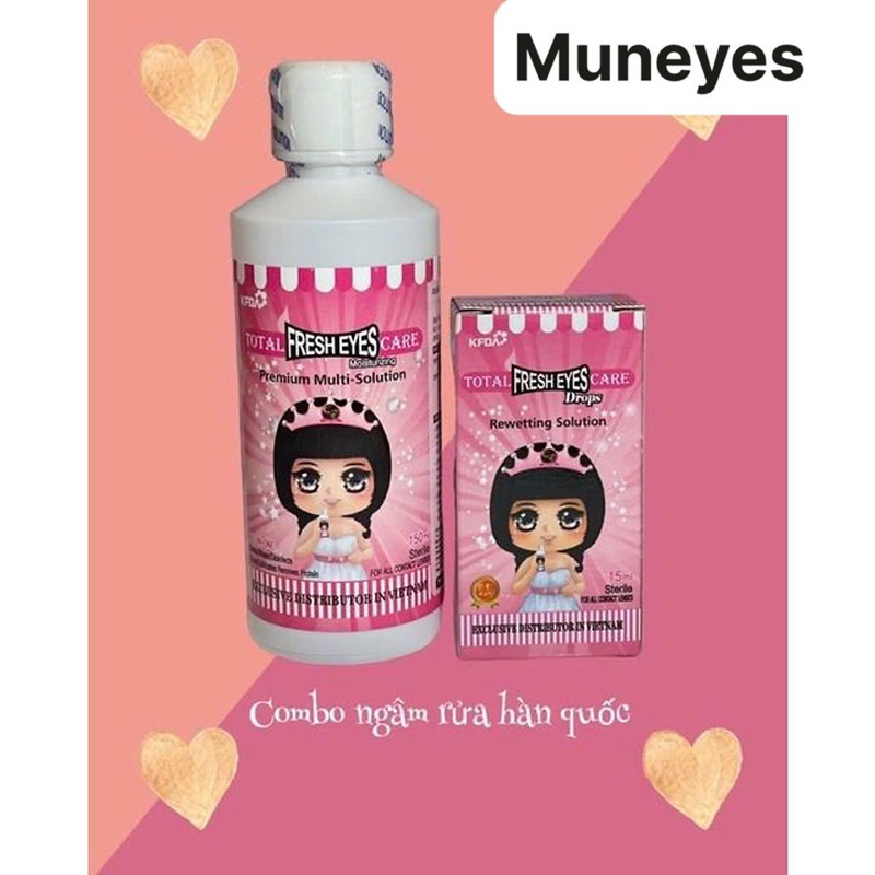 Nước ngâm lens Fresh Hồng 150ml Muneyes