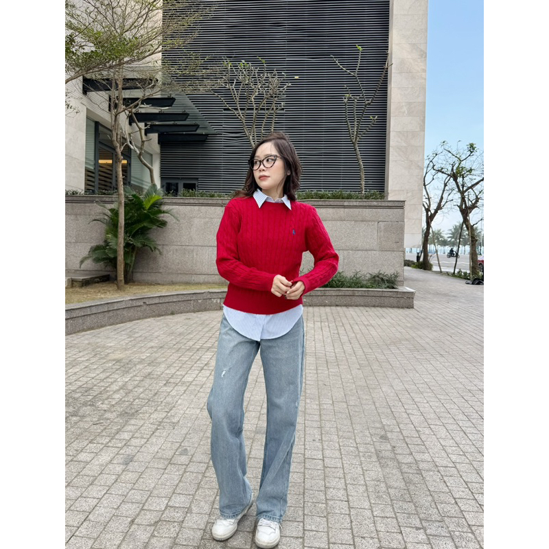 MIDDUA - JN207 Quần suông nữ denim, rách mài