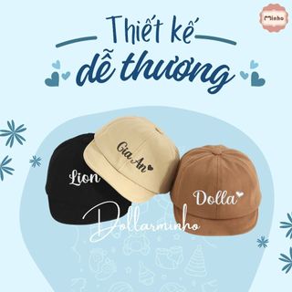 Mũ lưỡi trai thêu tên cho bé từ 6 tháng đến 2 tuổi cute, đáng yêu phong cách riêng Dollar Minho