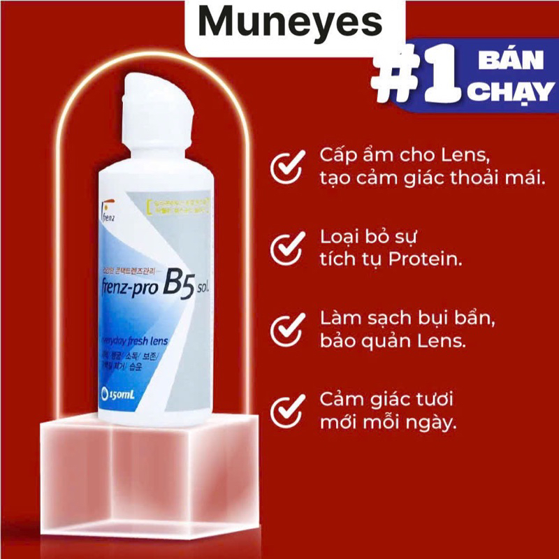 Nước ngâm Lens kính áp tròng frenz-pro B5 150ml Muneyes