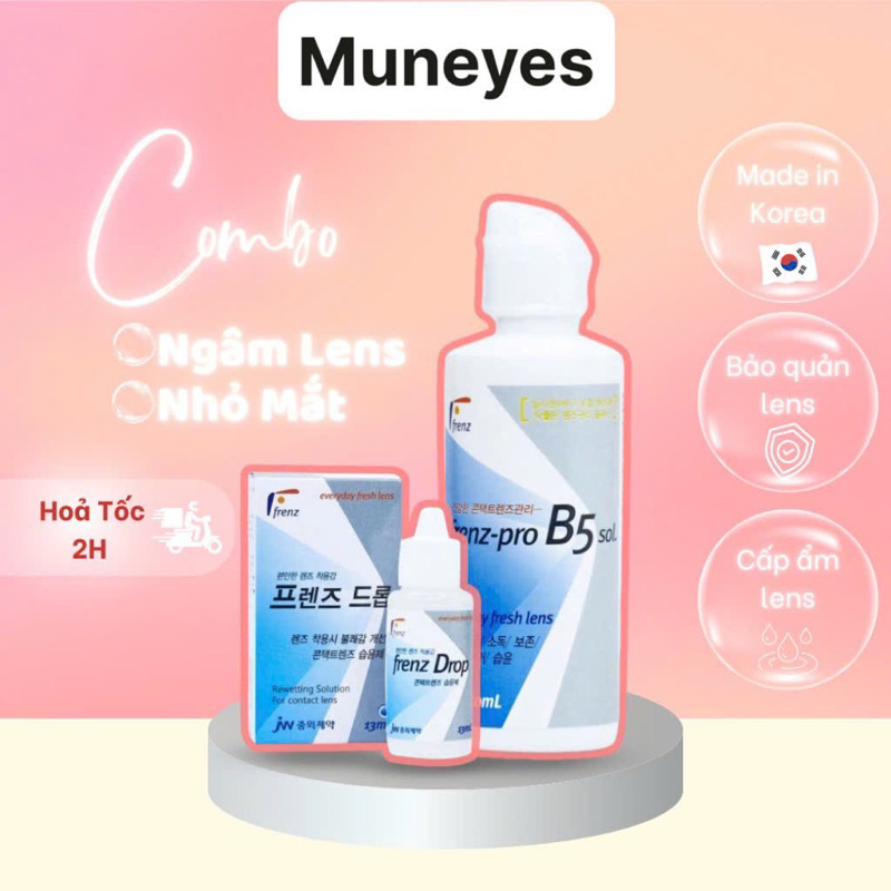 Nước ngâm Lens kính áp tròng frenz-pro B5 150ml Muneyes