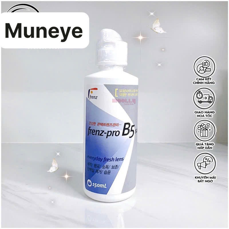 Nước ngâm Lens kính áp tròng frenz-pro B5 150ml Muneyes