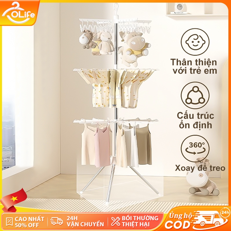 𝐎𝐥𝐢𝐟𝐞 Cây Sào Phơi Quần Áo Cho Bé Giá Treo Quần Áo Inox 304 Cây Phơi Đồ Cho Bé