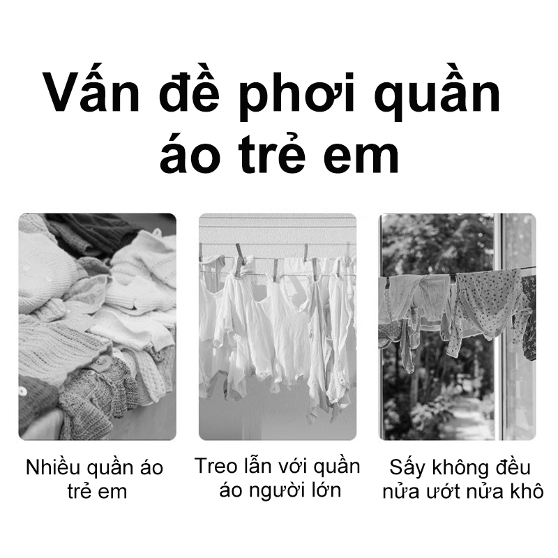 𝐎𝐥𝐢𝐟𝐞 Cây Sào Phơi Quần Áo Cho Bé Giá Treo Quần Áo Inox 304 Cây Phơi Đồ Cho Bé