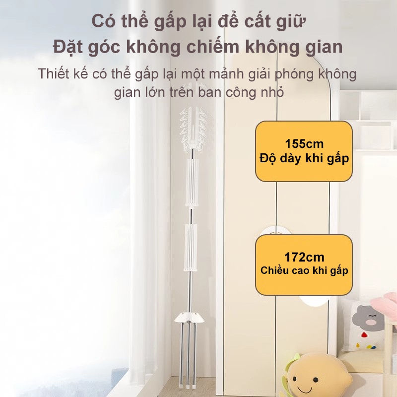 𝐎𝐥𝐢𝐟𝐞 Cây Sào Phơi Quần Áo Cho Bé Giá Treo Quần Áo Inox 304 Cây Phơi Đồ Cho Bé