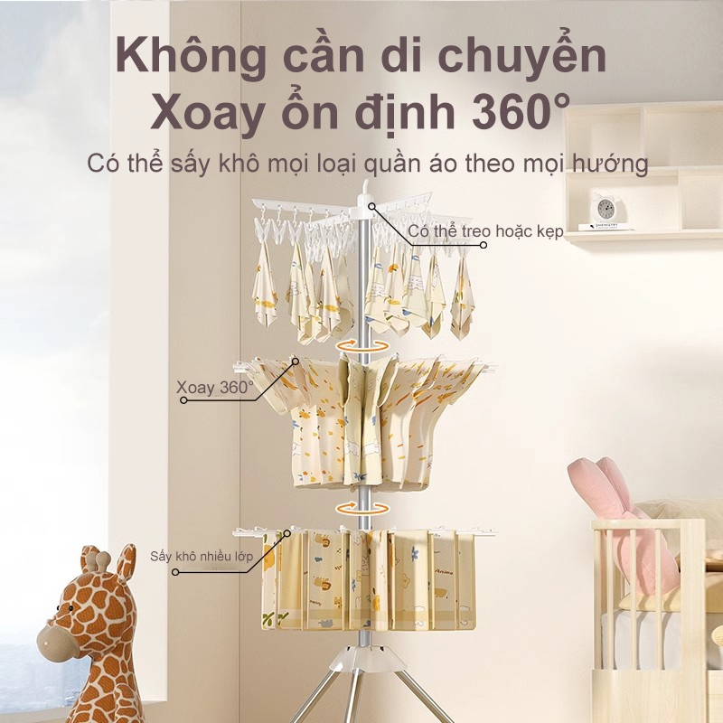 𝐎𝐥𝐢𝐟𝐞 Cây Sào Phơi Quần Áo Cho Bé Giá Treo Quần Áo Inox 304 Cây Phơi Đồ Cho Bé