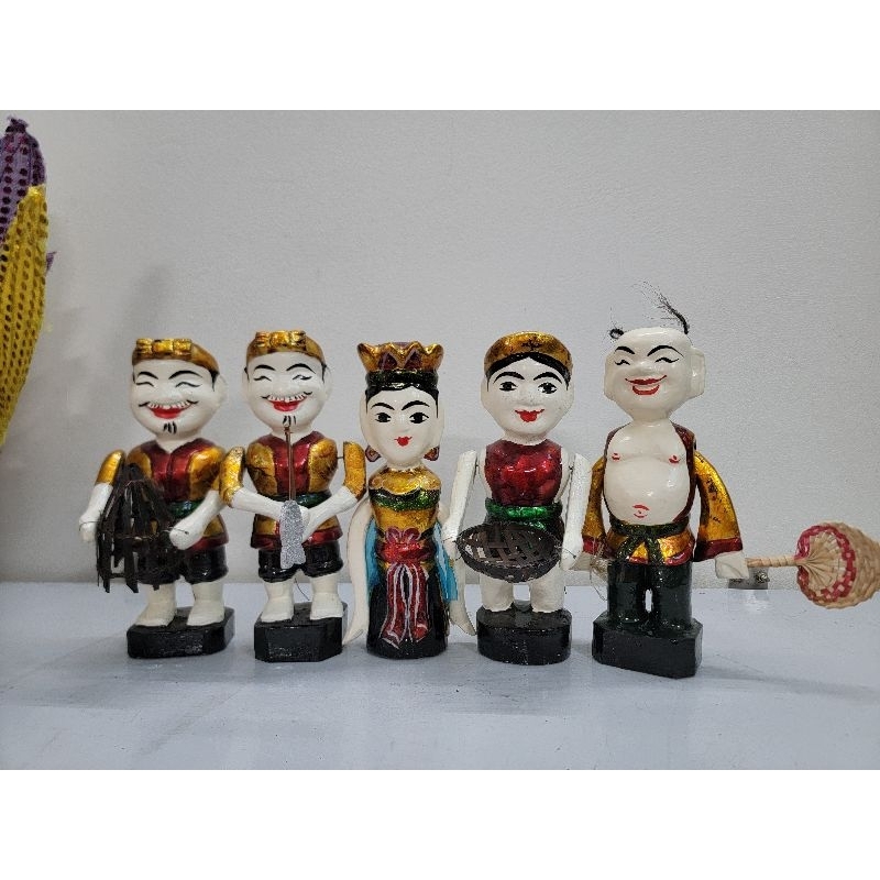 [Loại đẹp] Cao 25cm Rối nước gỗ dân gian sáng màu sơn son thếp vàng ...