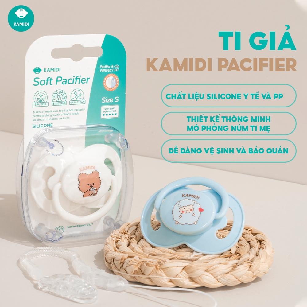 Ảnh Ti Giả Kamidi Pacifier Núm Ti Ngậm Cao Cấp Cho Bé An Toàn Mềm Mại Giúp Bé Dễ Dàng Cai Bình Sữa 1