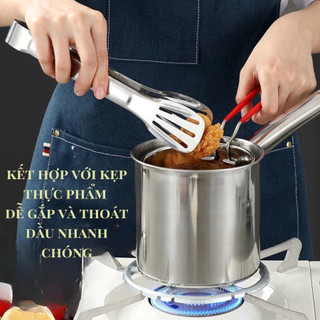 Nồi Nấu Đồ Ăn Dặm Cho Bé Inox 304 (1.2L) Chiên, Luộc, Hấp Đa Năng Kèm Rổ Lọc Tiện Lợi